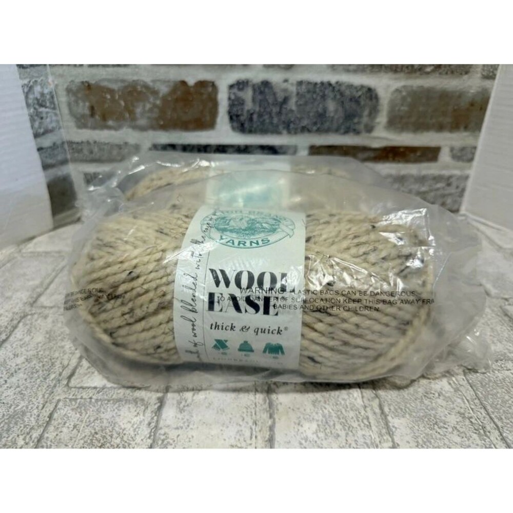Lion Brand Wool Ease Thick and Quick Yarn Oatmeal lot of two